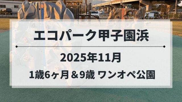 エコパーク甲子園浜の遊具エリアの一部。年の差兄弟でも楽しめる公園（2025年11月）