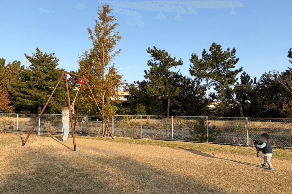 ターザンロープで遊ぶ兄弟の様子(2025年11月)