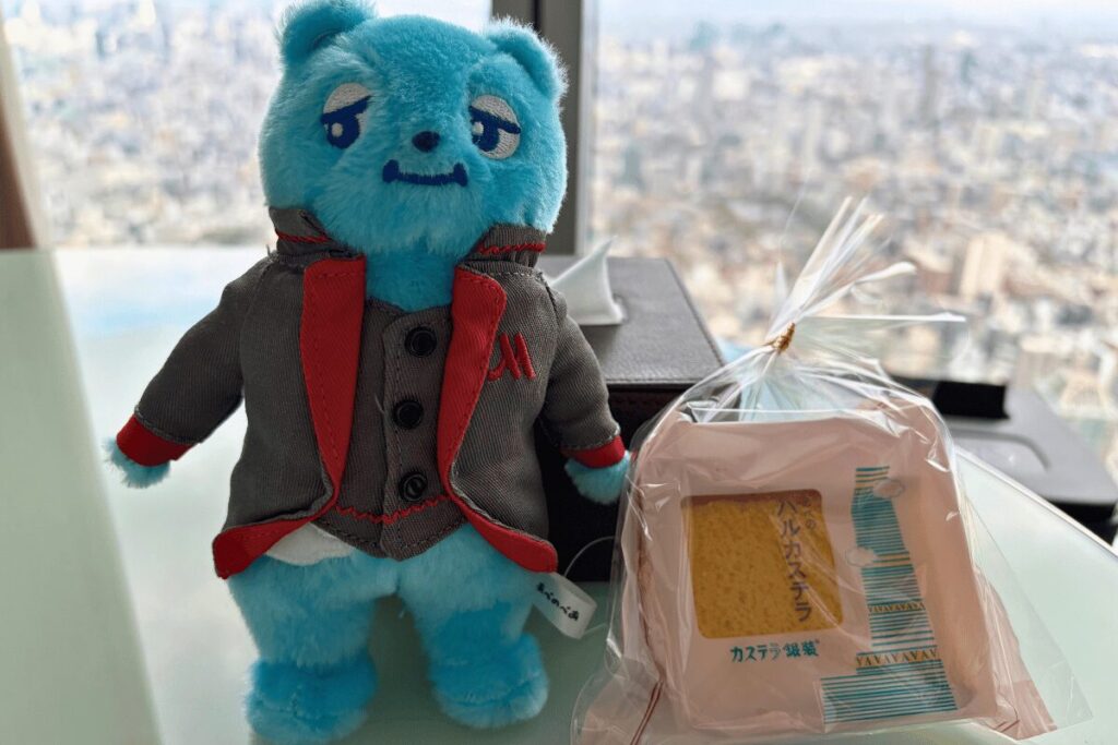 大阪マリオット都ホテルでいただいたウェルカムギフトのあべのカステラ